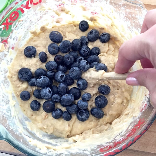 Gently stir in blueberries