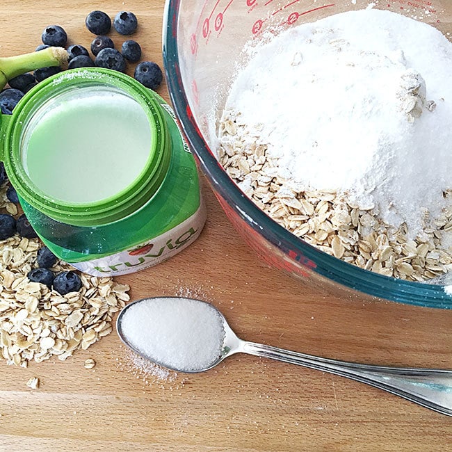 Dry ingredients to make muffins