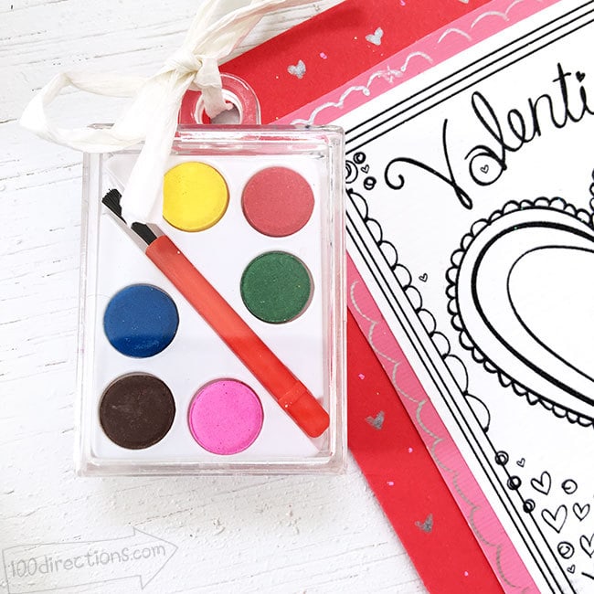 Mini paint set Valentine Card DIY