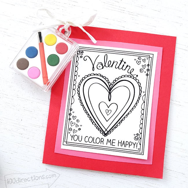 Coloring Valentine Card with mini paint by Jen Goode