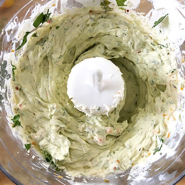 Easy Cream Cheese Veggie Dip - all mixed together