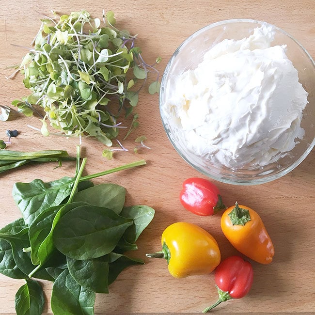 Easy Cream Cheese Veggie Dip - ingredients