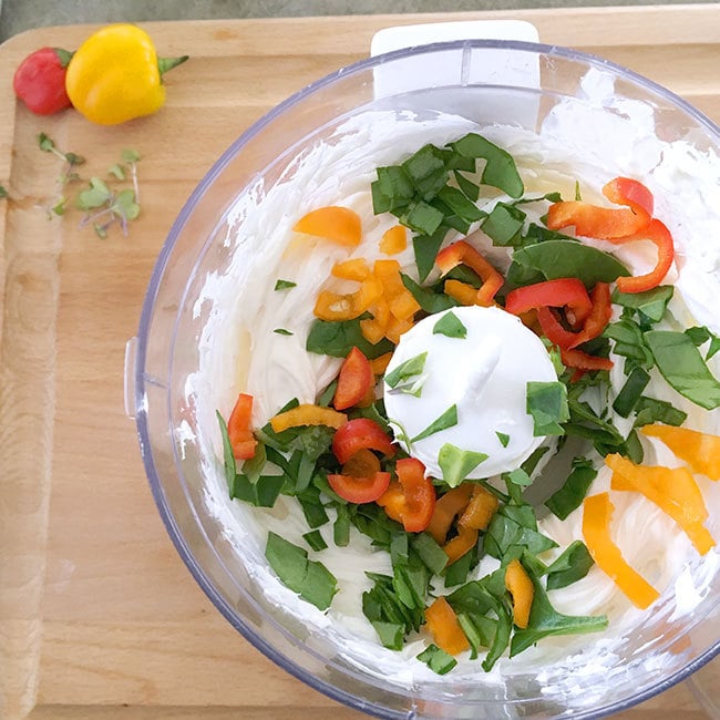 Easy Cream Cheese Veggie Dip - blend