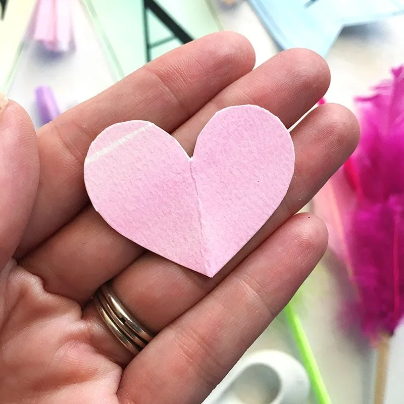 Cut little hearts for extra decor accents