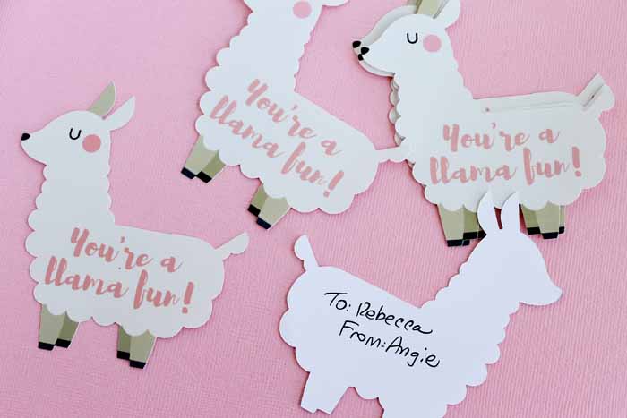 Make your own cute llama Valentine's Day cards with your Cricut - tutorial from The Country Chic Cottage