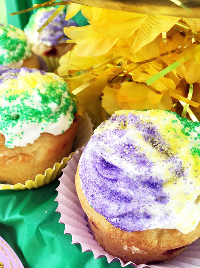 Mardi Gras cupcakes