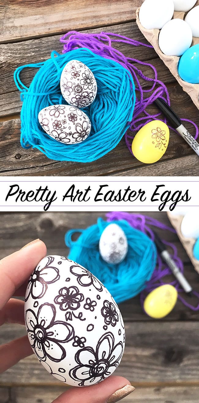 make your own drawing art Easter Eggs - tutorial by Jen Goode