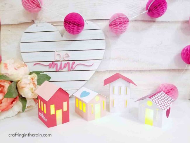 Make a paper Valentine village from Crafting in the Rain