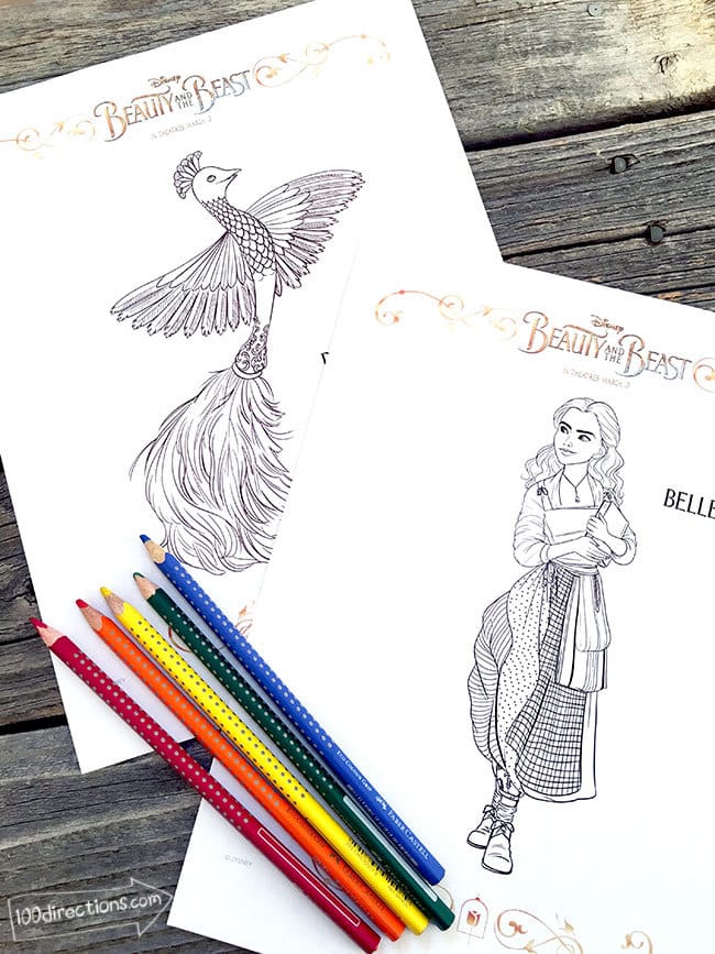 Gorgeous Beauty and the Beast coloring pages - free download