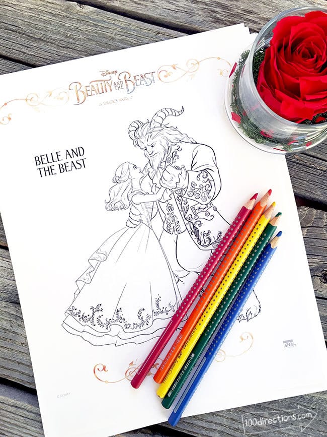 Beauty And The Beast Coloring Pages 100 Directions