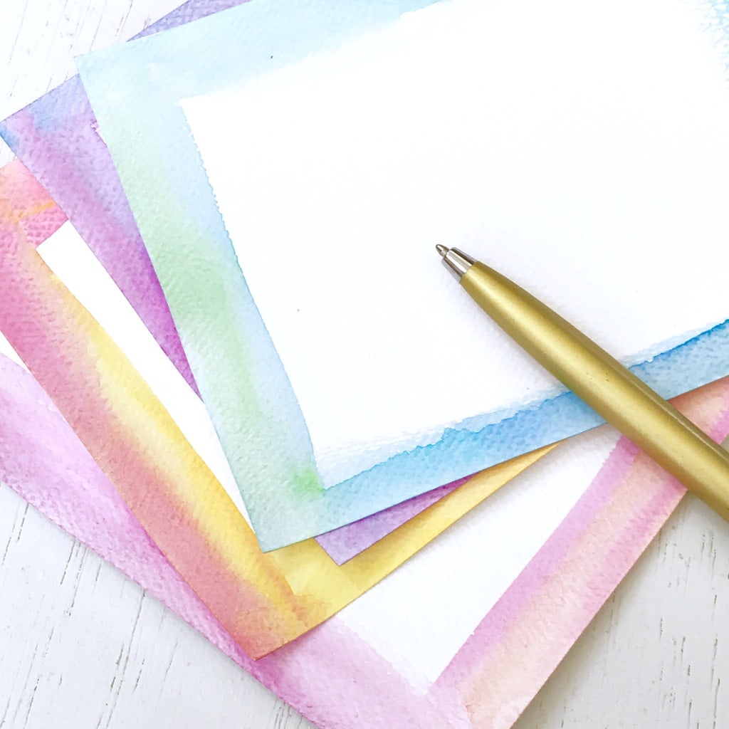 Make watercolor notecards in under 10 minutes