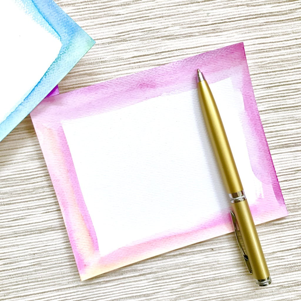 Make watercolor notecards for yourself or as a gift