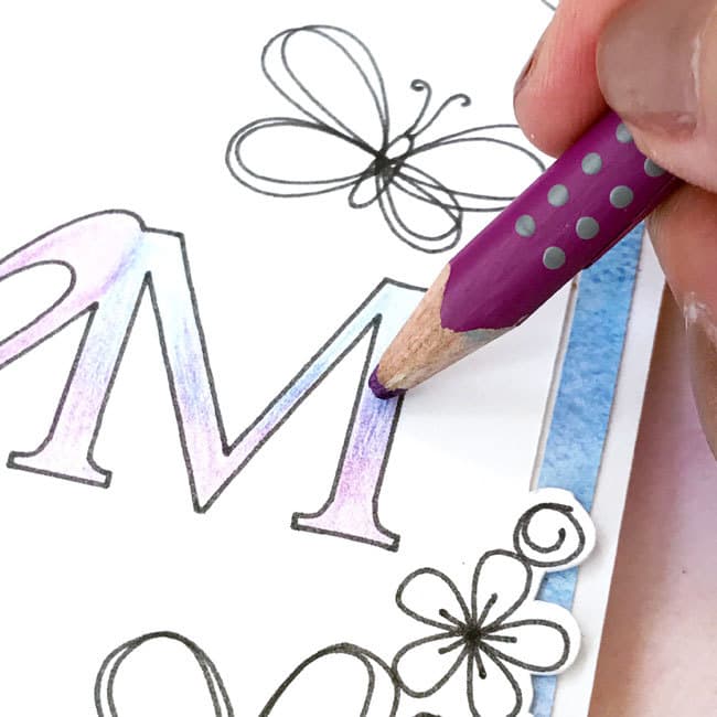 Color a handmade card for Mother's Day - made with your Cricut