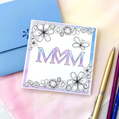 Mother's Day Coloring Card - designed by Jen Goode and made with Cricut