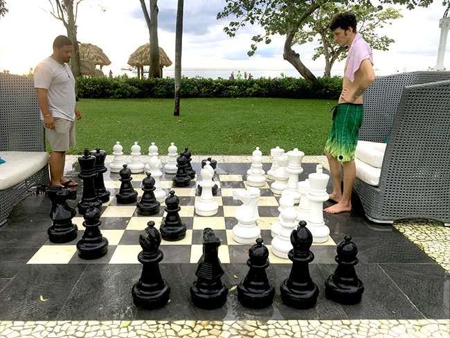 Play a giant game of chess by the beach at Beaches Resorts in Negril, Jamaica
