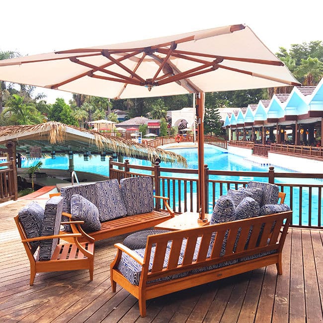 Lounge area by the pool at Beaches Resorts in Negril, Jamaica 