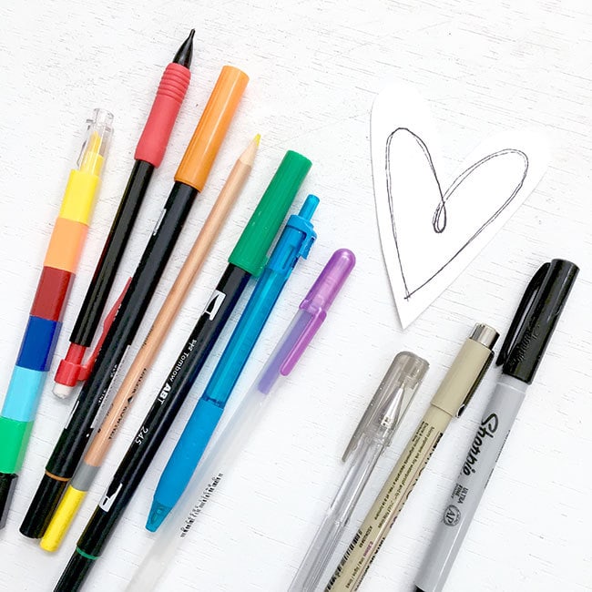 Makers, pens, pencils - make sure to have writing tools on hand for crafting