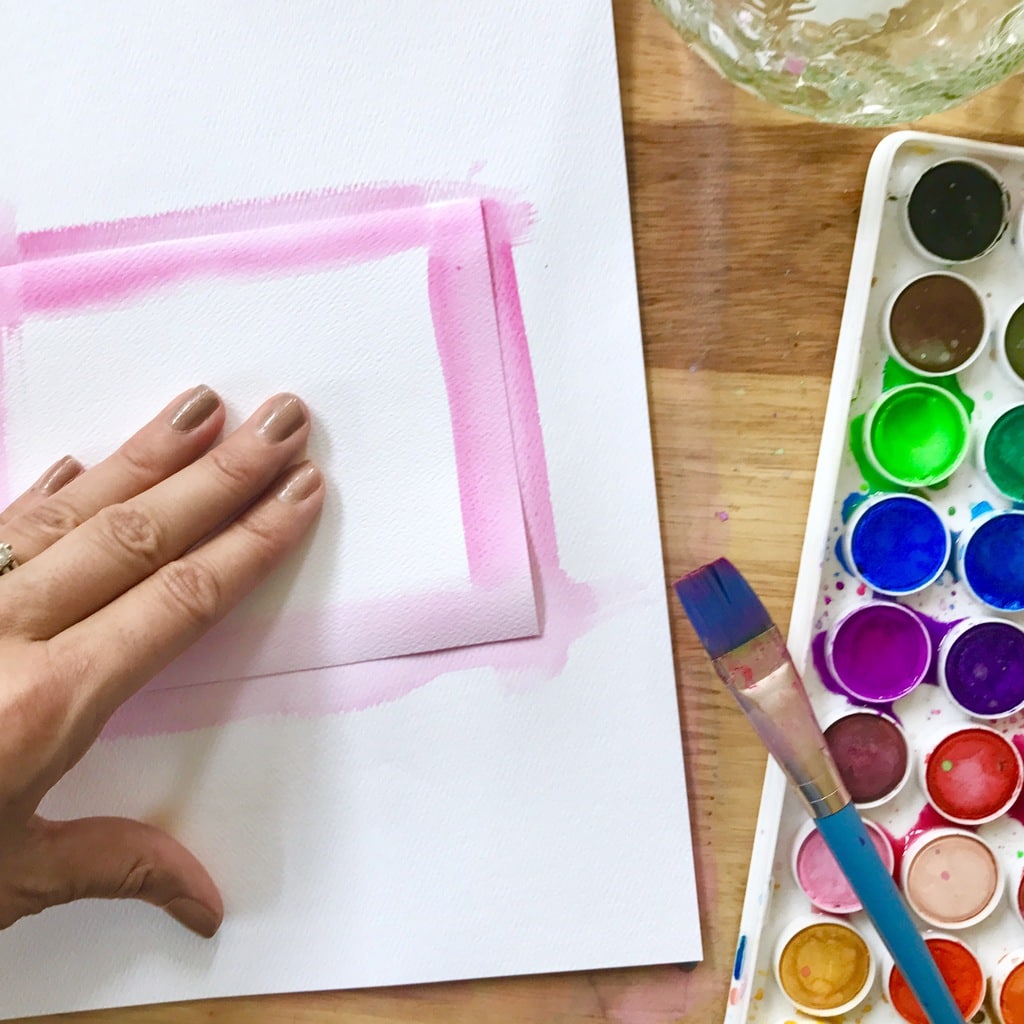 Apply one color to make watercolor note cards