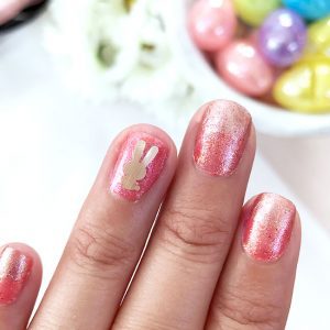 Create your own quick Easter Bunny nail art - design by Jen Goode