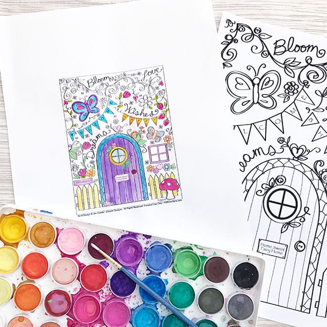 Fairy Garden coloring page by Jen Goode