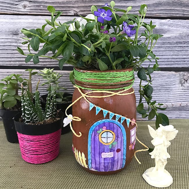 DIY mason jar fairy house