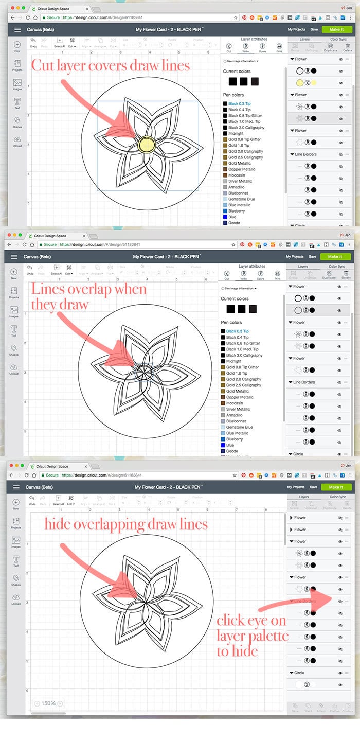 Pen color settings in Cricut Design Space