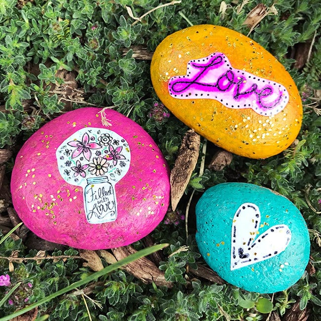 Easy Garden Art Stones