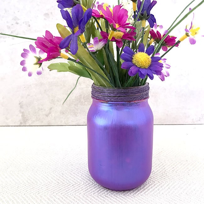 Hand-painted mason jar vase