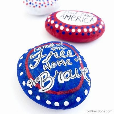 Quick Craft - Patriotic Painted Rocks - 100 Directions