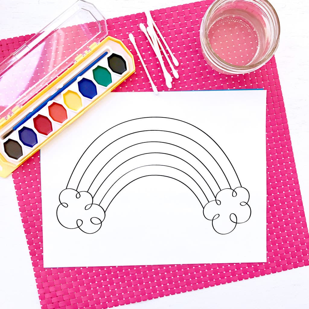 Rainbow coloring sheet designed by Jen Goode