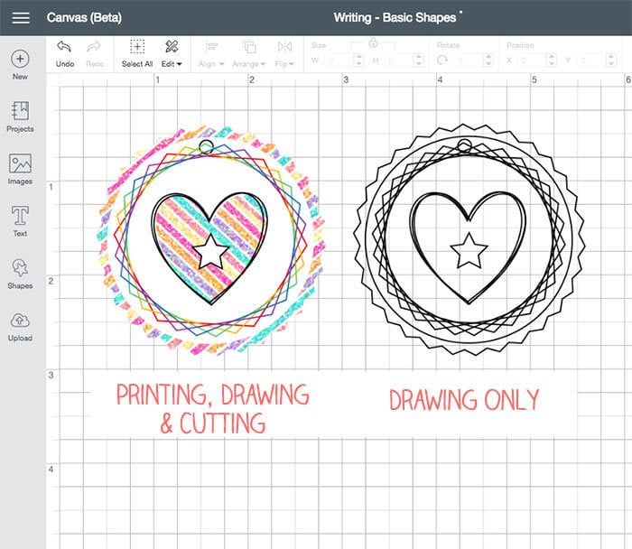 Cricut Design Space Drawing with Basic Shapes Canvas YOU can use