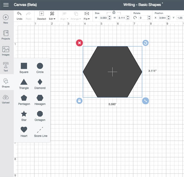 Using basic shapes with your Cricut