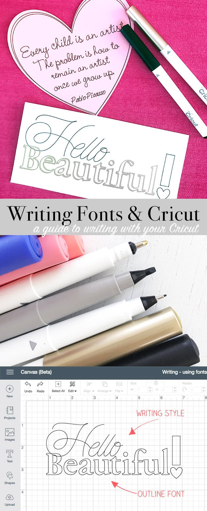 Writing fonts with your Cricut