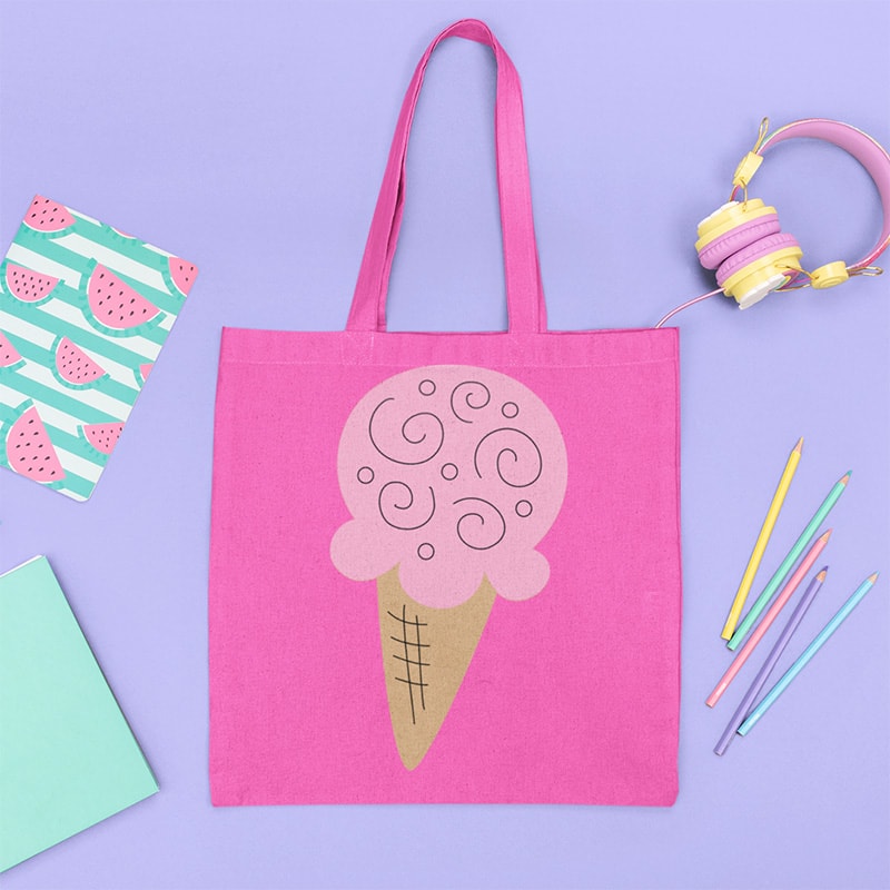Ice cream SVG tote bag project idea