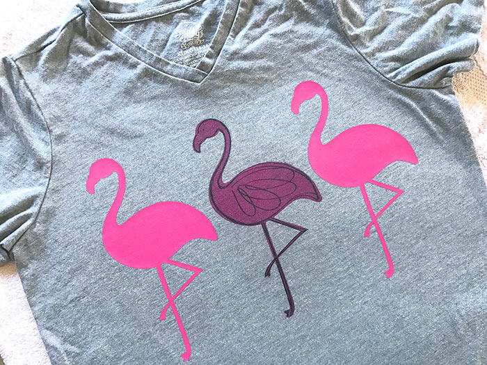 Making a DIY flamingo t-shirt