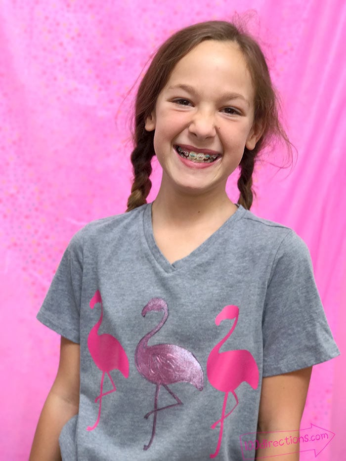 DIY flamingo t-shirt