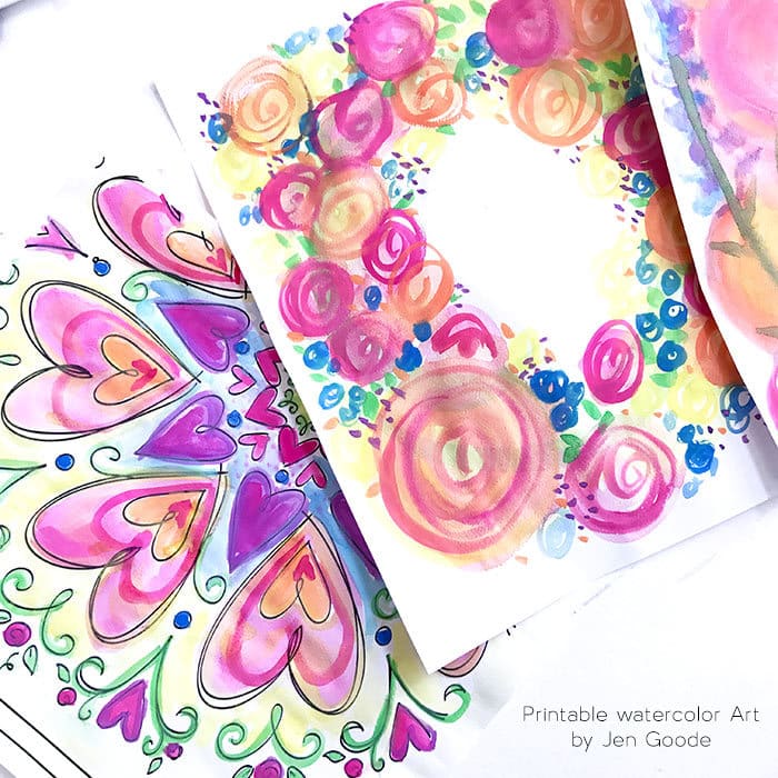 Printable Watercolor Art by Jen Goode