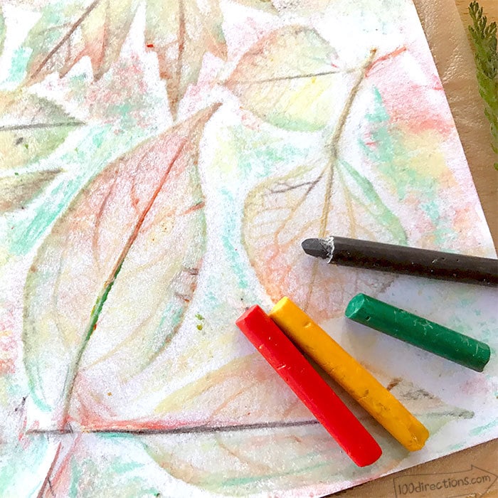 make your own leaf rubbing art