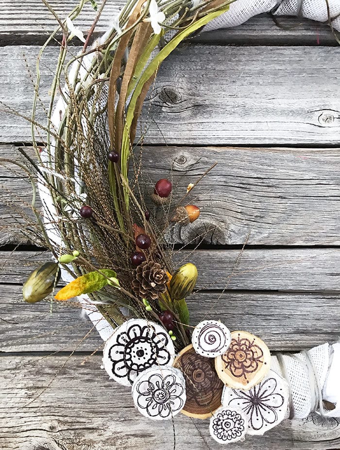 DIY Fall Wreath with Hand Drawing designed by Jen Goode