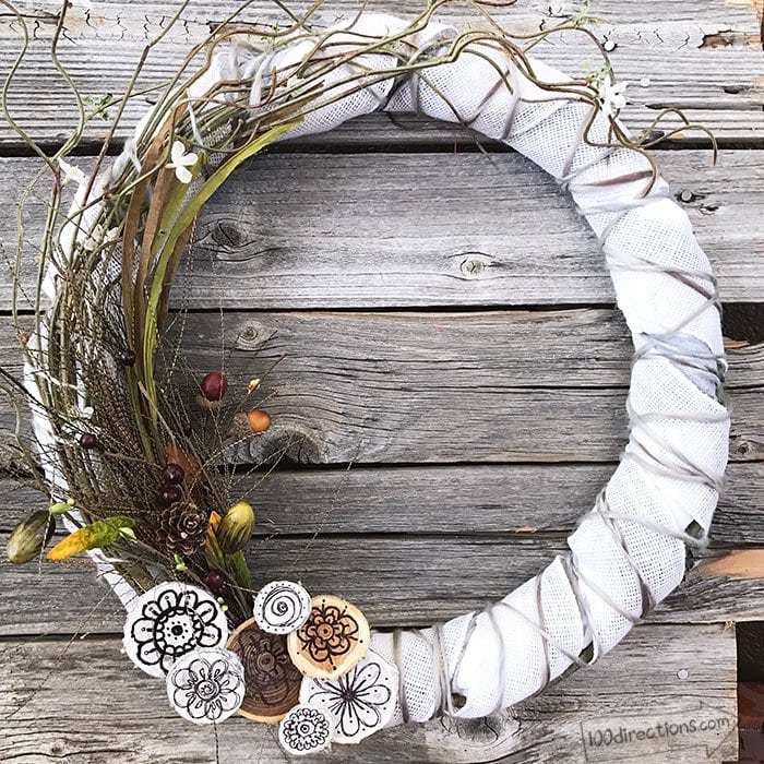 DIY Fall Wreath with Hand Drawing designed by Jen Goode