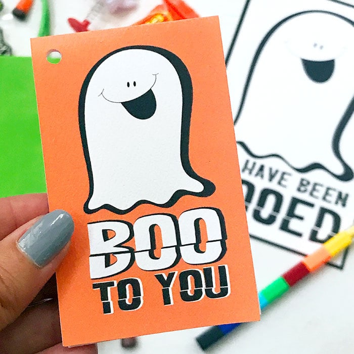 make a boo bag tag with Cricut - designed by Jen Goode