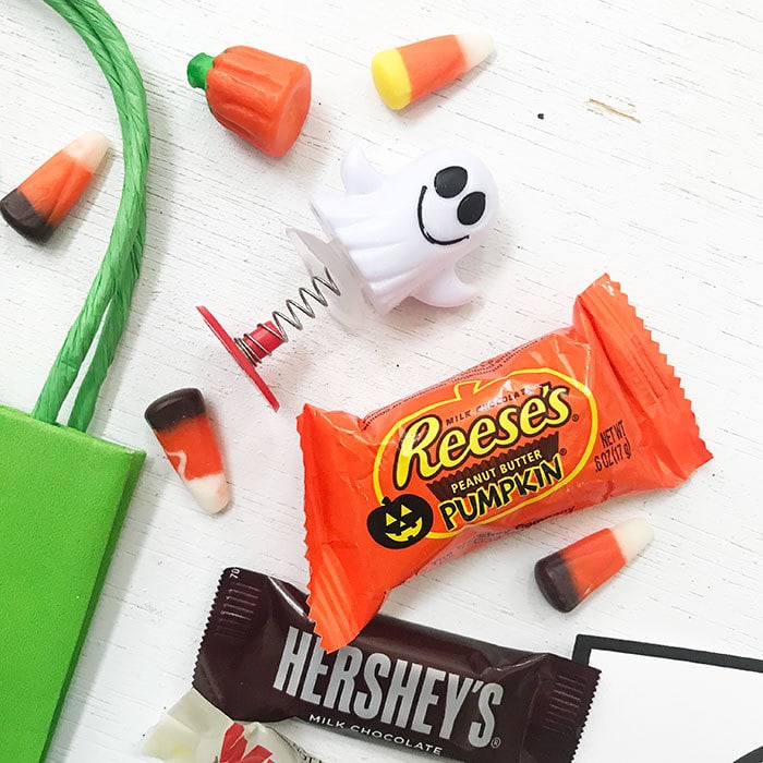 Candy and toys are prefect for a DIY boo bag