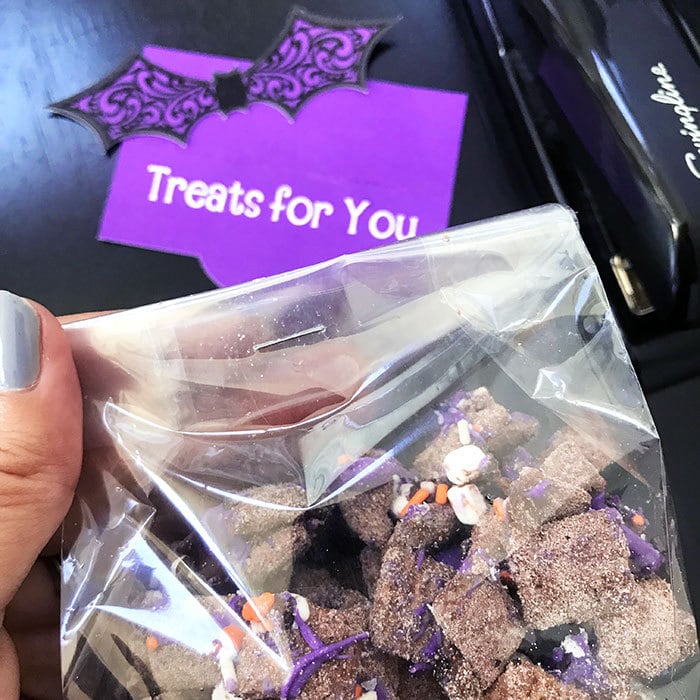 Fill a treat bag and staple it closed