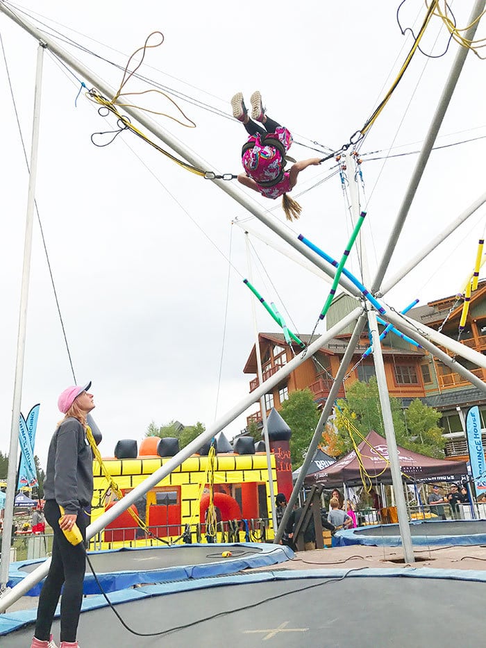 Bungee jumping trampoline at Copper Mountain