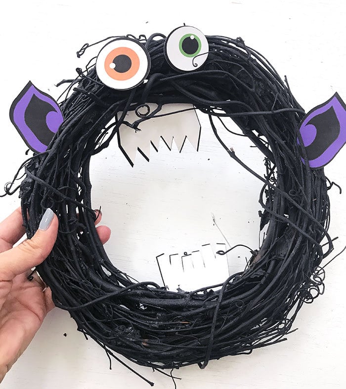 DIY Monster Wreath with Cricut Cutouts - 100 Directions