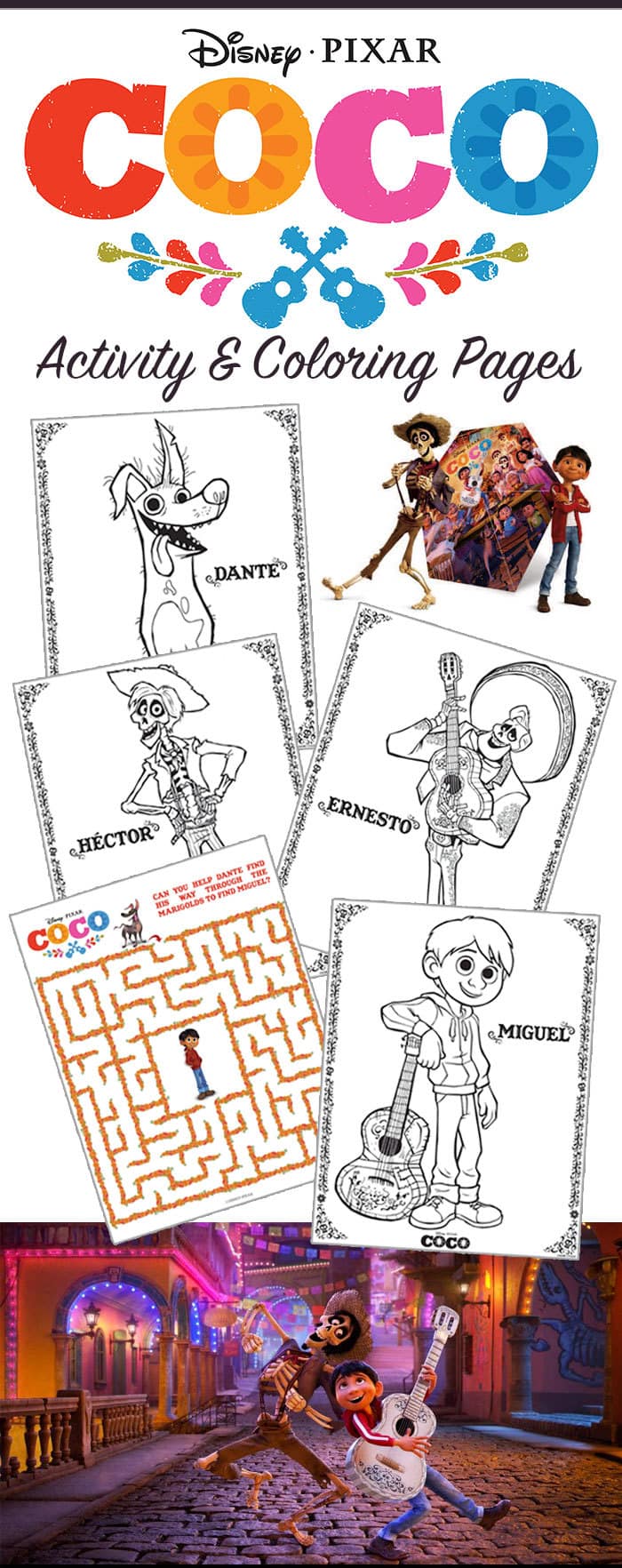 Disney Pixar's COCO coloring pages