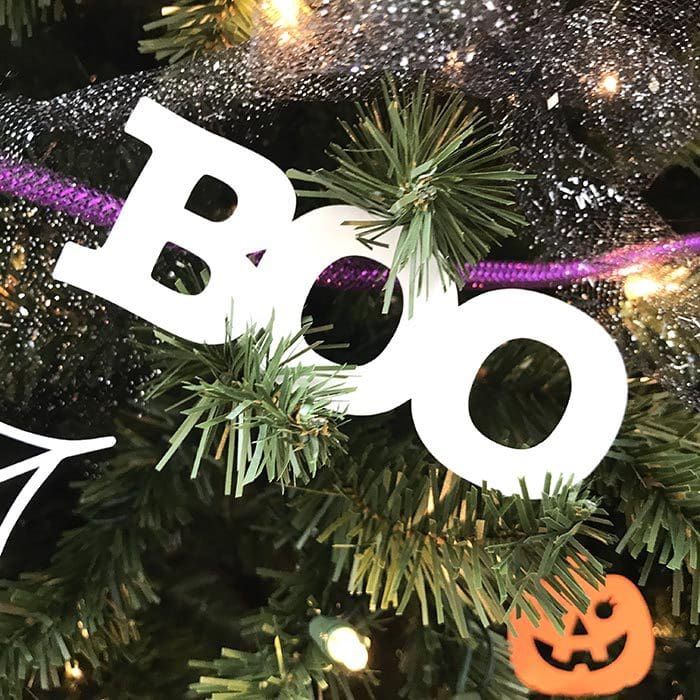 Cut out paper word art for your Halloween Tree