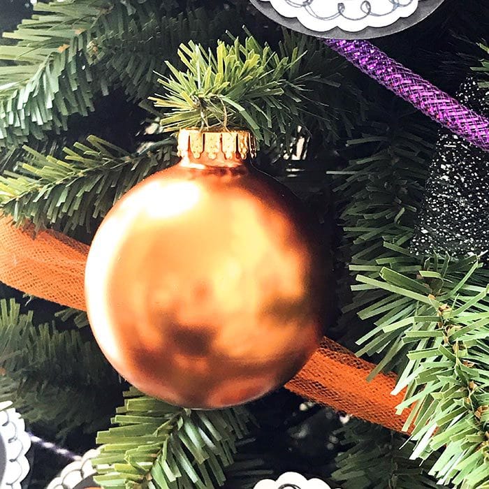 Orange color glaze glass ornament