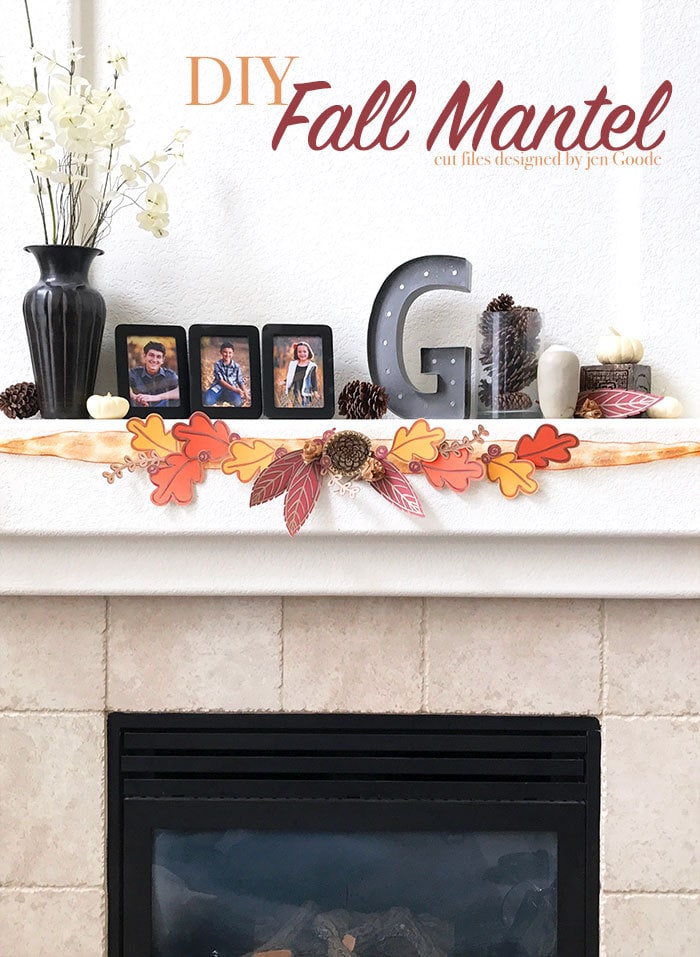 DIY Fall Mantel with art cut files designed by Jen Goode