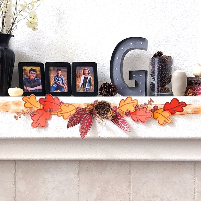 DIY Fall mantel with art designed by Jen Goode